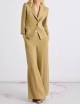 Linen wide-leg trousers kaki