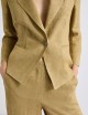 Blazer aderente in lino delavé kaki