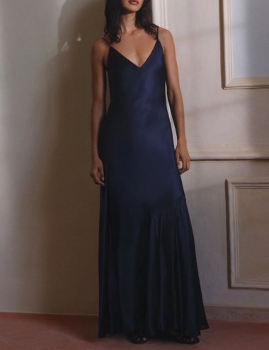 Satin dress blue