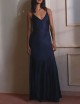 Abito in raso blu