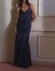 Abito in raso blu
