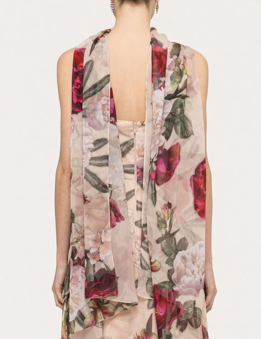 Floral-print silk scarf