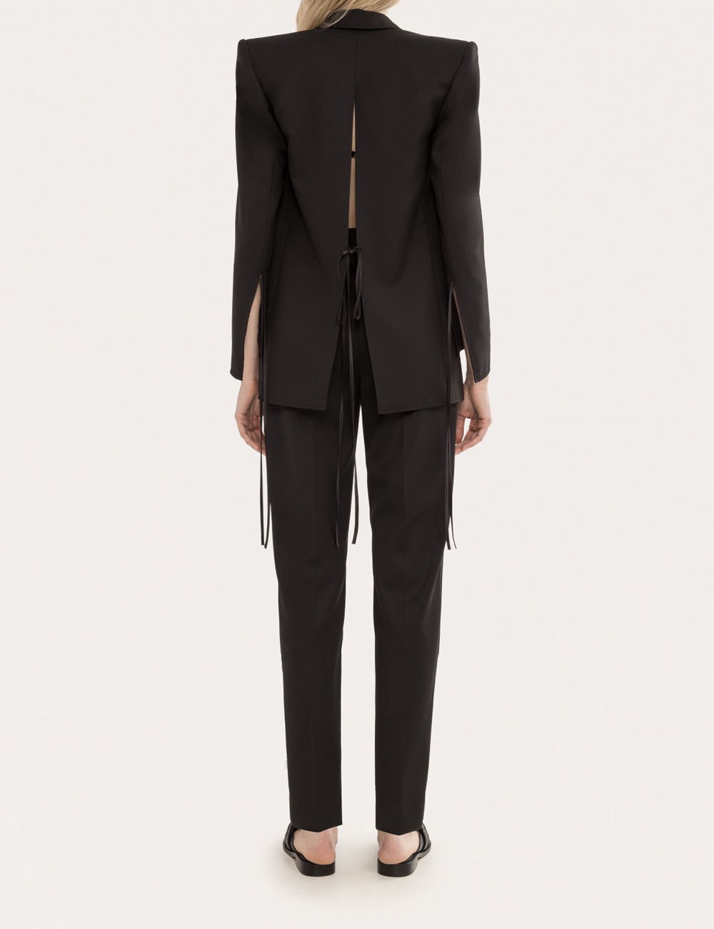 Pantalone di lana slim fit nero