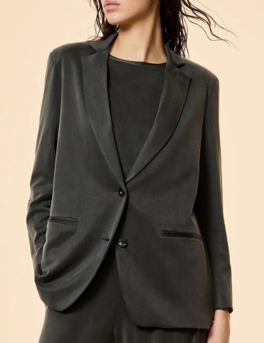 Cupro Boyfriend Wom Blazer forest