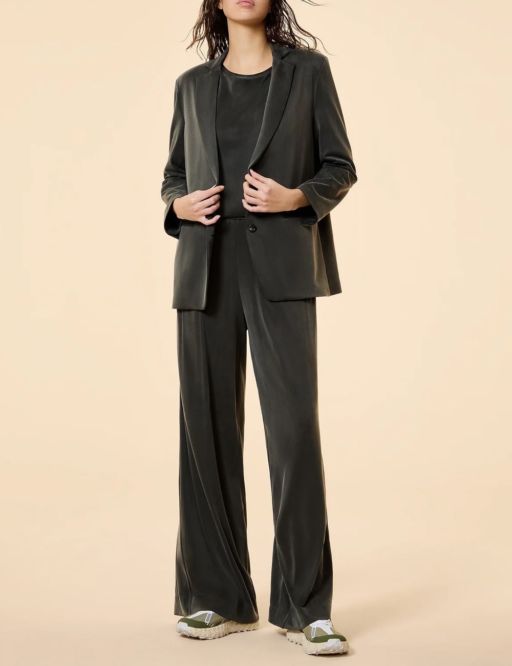 Cupro Boyfriend Wom Blazer forest