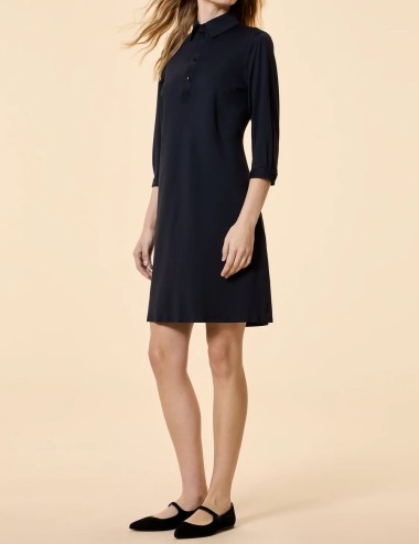 Oxford Polo Wom Dress blue black