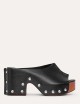 Zoccolo in legno Elise Fantasy pelle nero