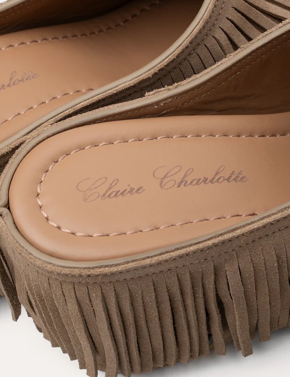 Zoccolo in legno Edith Frange camoscio muscade