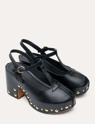 Sandalo in legno Aqua pelle nero