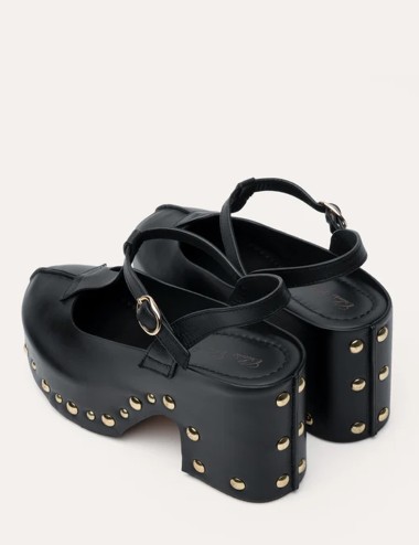 Sandalo in legno Aqua pelle nero