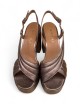 Sandalo con plateau in pelle bronzo
