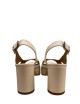 Sandalo con plateau in pelle beige
