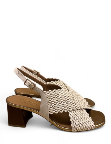 Sandalo slingback a fasce incrociate corda