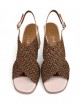 Sandalo slingback a fasce incrociate bronzo bianco