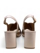 Sandalo slingback a fasce incrociate bronzo bianco
