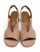 Sandalo slingback scamosciato nocciola