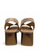 Sandalo slingback scamosciato nocciola