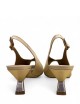 Sandalo slingback spuntato in vernice cipria