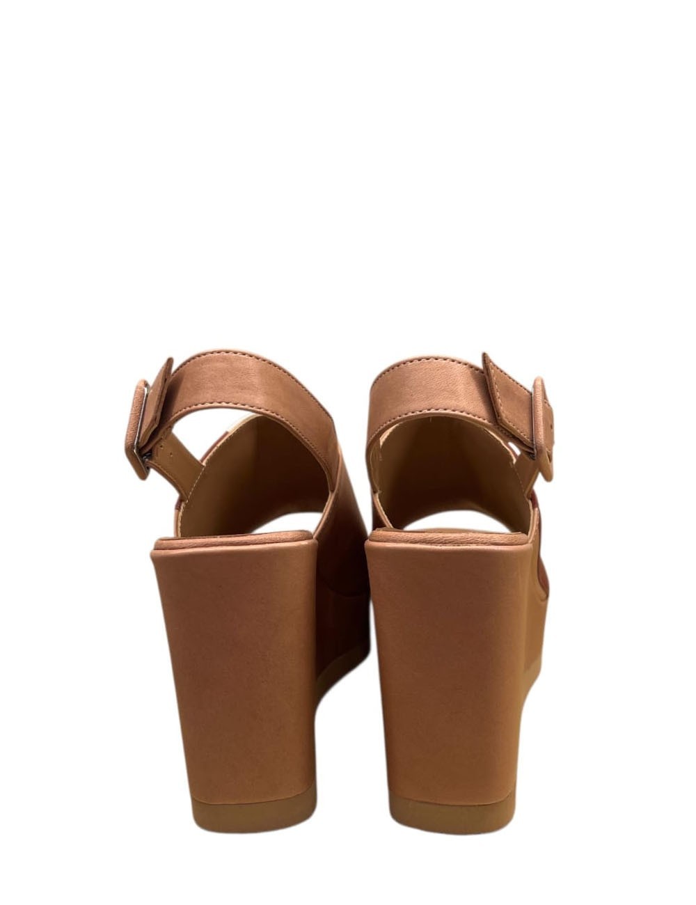 Zeppe in pelle con fascia tricolore con cinturino cuoio