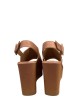Zeppe in pelle con fascia tricolore con cinturino cuoio