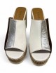 Zeppe in pelle con fascia tricolore corda