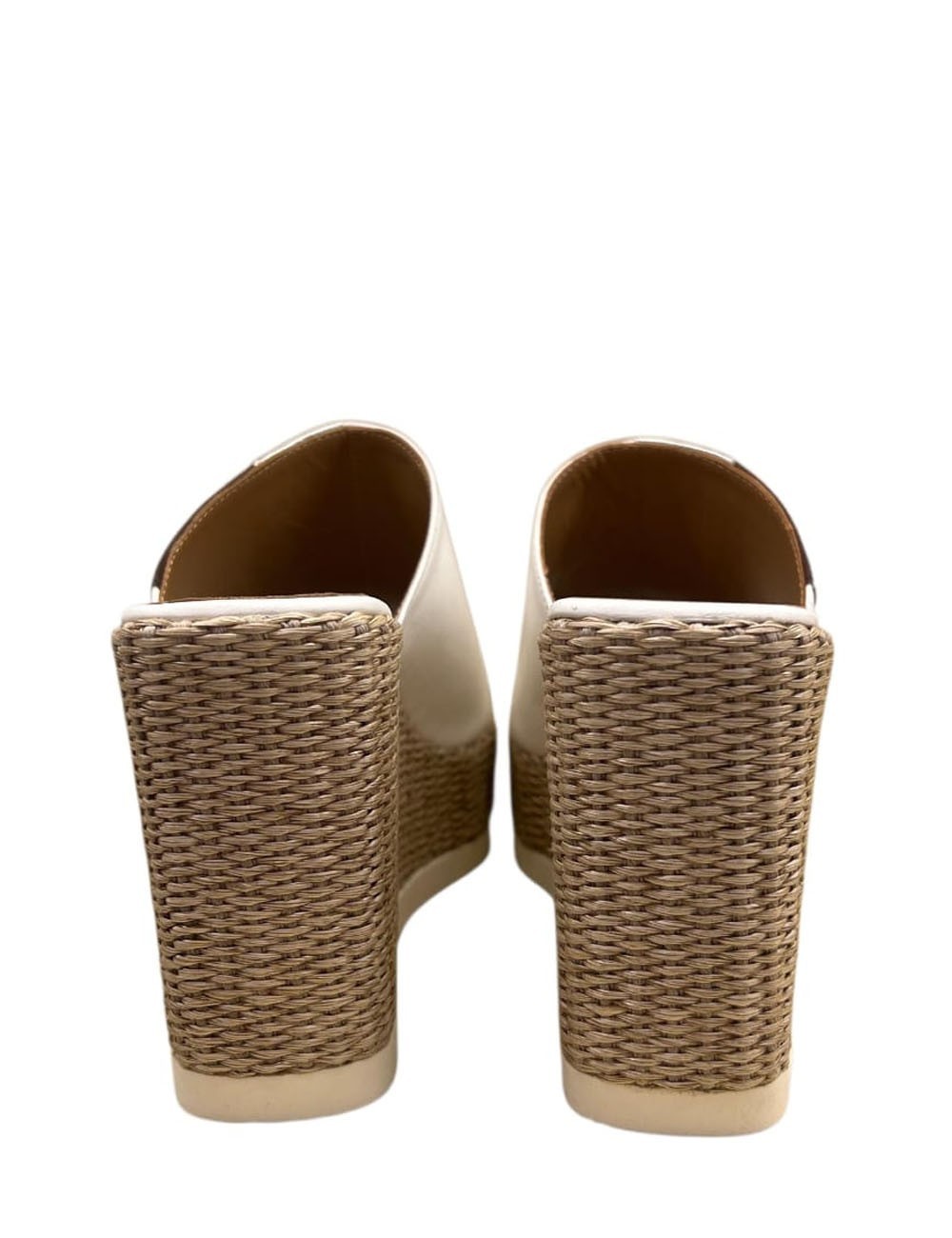 Zeppe in pelle con fascia tricolore corda