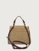 Borsa Sveva Zanzibar Mini a mano in tessuto e pelle biscotto
