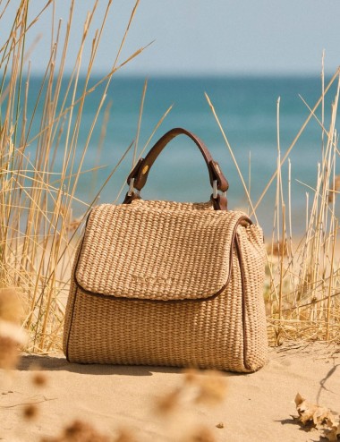 Borsa Sveva Zanzibar Mini a mano in tessuto e pelle