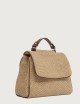 Todo Zanzibar Large fabric and leather shoulder bag biscuit