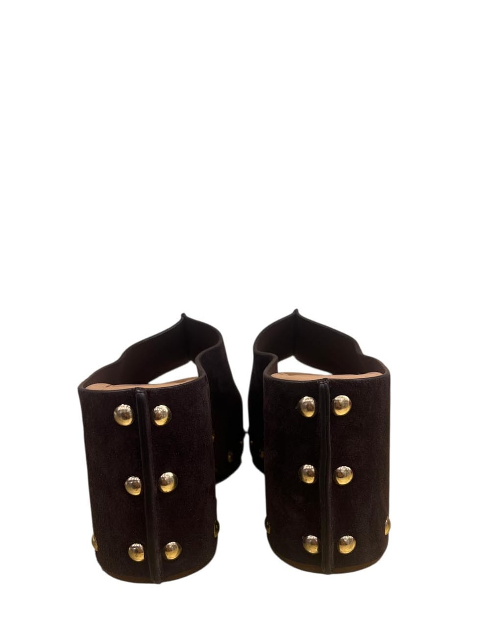 Zoccolo in legno Elise Contrast camoscio moka