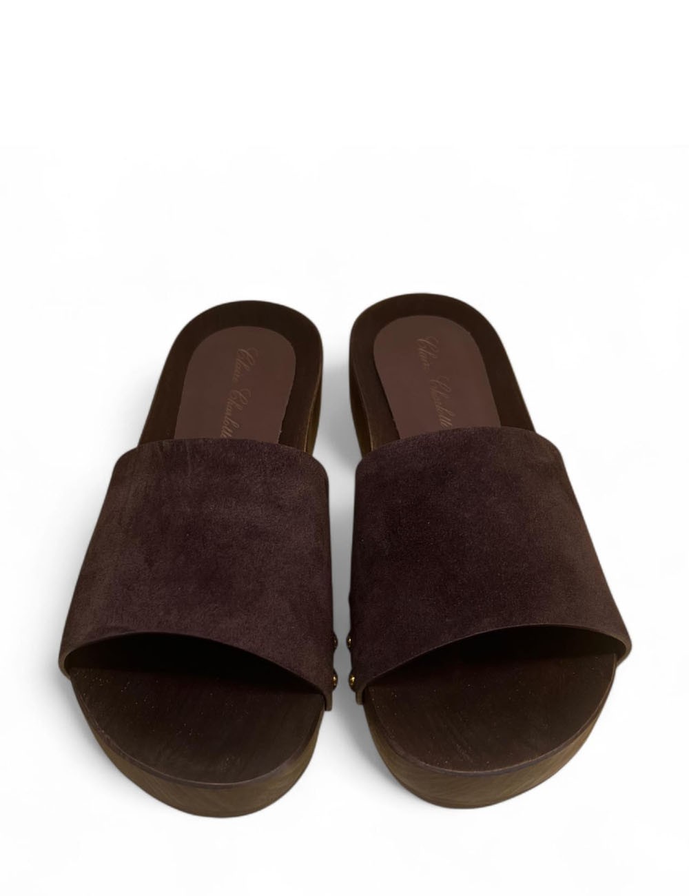 Sandalo in legno Alma Charol scamosciato moka