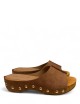 Sandalo in legno Luna scamosciato brandy