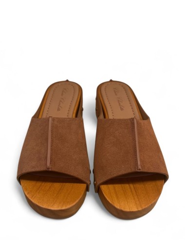 Sandalo in legno Luna scamosciato brandy