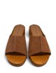 Sandalo in legno Luna scamosciato brandy