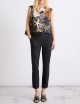 Sleeveless stretch cotton top black