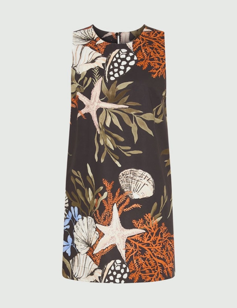 Sleeveless poplin dress black