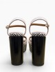 Sandalo JOLLY con plateau in pelle bianco tacco nero