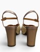 Sandalo KACTO con plateau in pelle avorio tacco iron