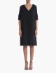 Abito con scollo a v in popeline nero