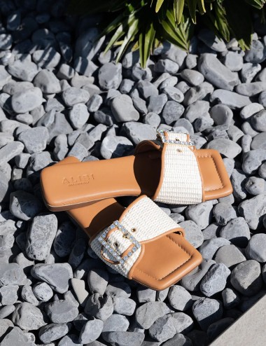 Ciabattine in Rafia Mila Pearl