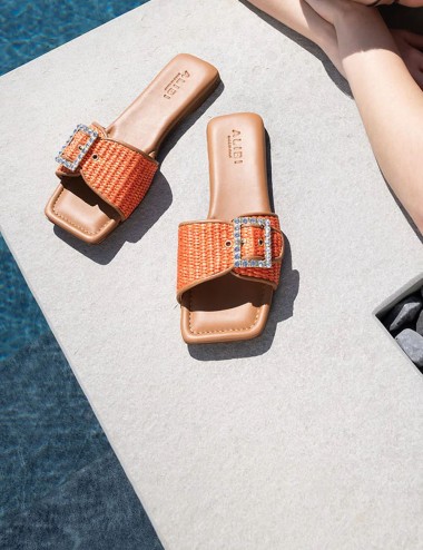 Ciabattine in Rafia Mila Arancio