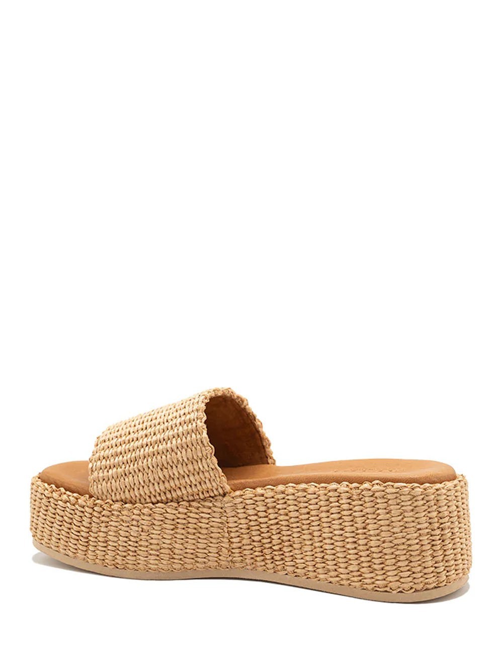 Sandali con zeppa in Rafia Thea Beige