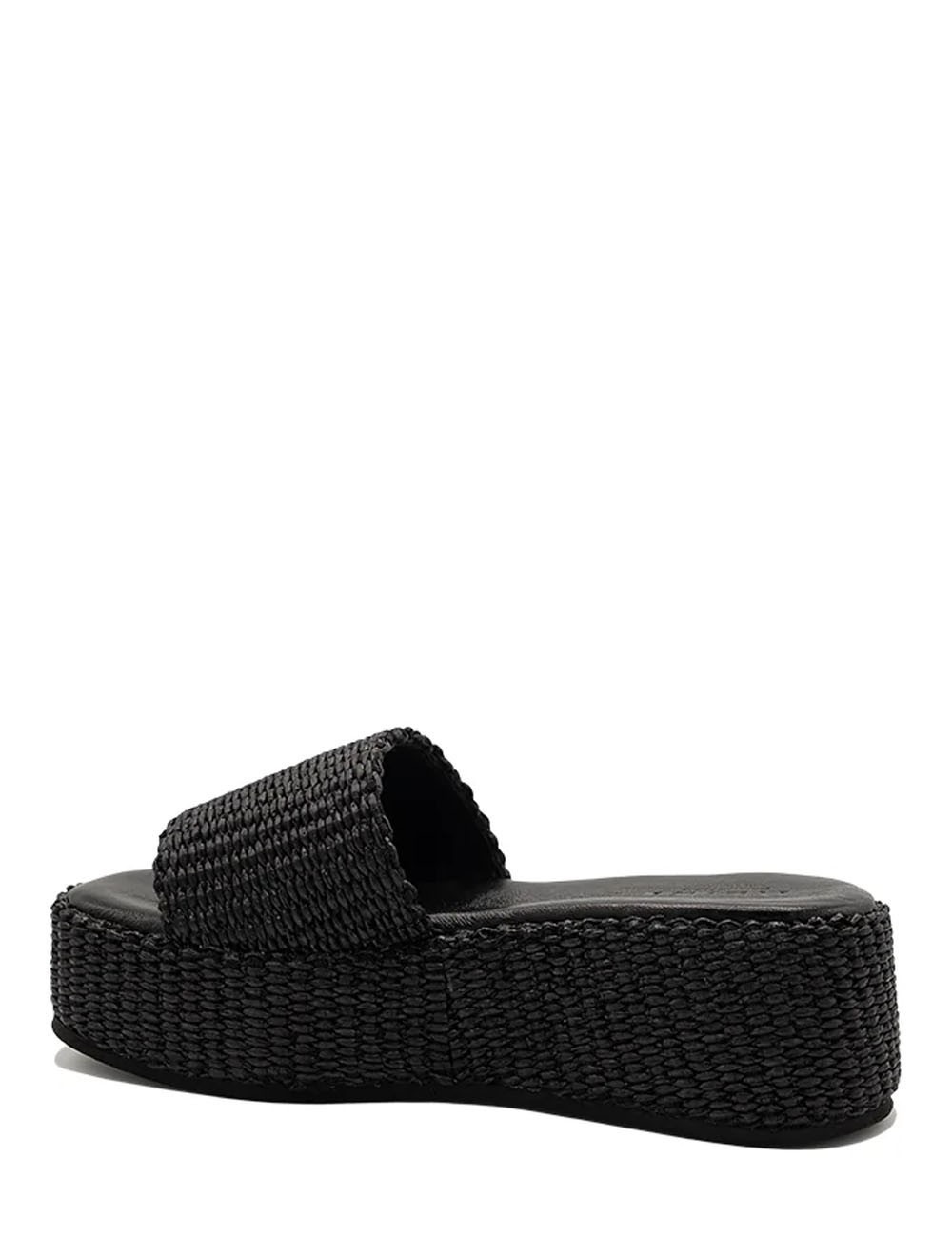 Sandali con zeppa in Rafia Thea Neri