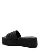 Sandali con zeppa in Rafia Thea Black