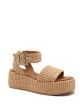 Sandali con zeppa in Rafia Terry Beige