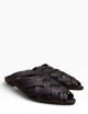 Ciabatta a fasce intrecciate in pelle black