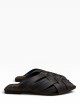 Ciabatta a fasce intrecciate in pelle black