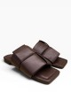 Ciabatta con fascia intrecciata in pelle marrone