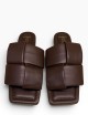 Ciabatta con fascia intrecciata in pelle marrone