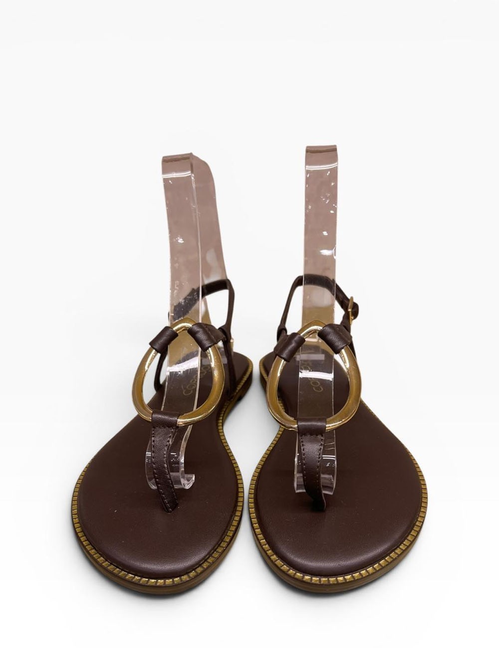 Sandalo con cinturino alla caviglia in pelle chocolate